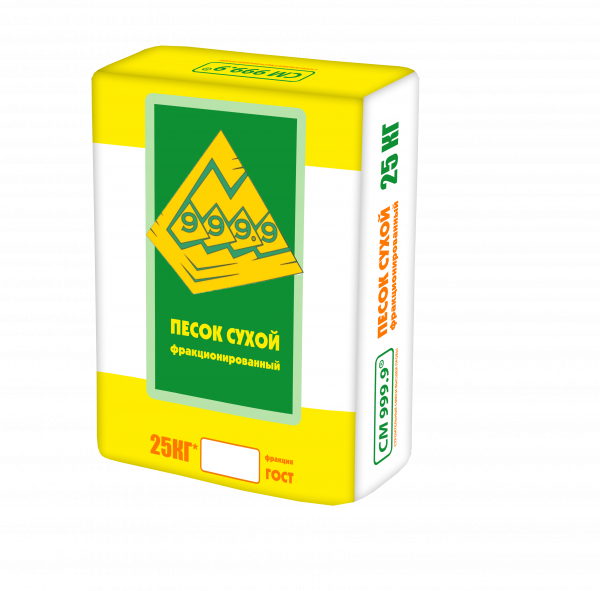 Песок кварцевый желтый оттертый  (0,16-0,63 мм) (25 кг) брэнд 999.9